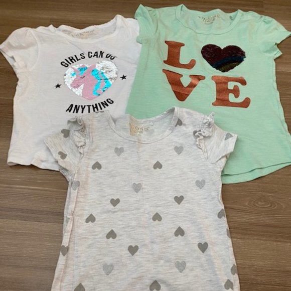 VIGOSS GIRLS 3 PIECE OF DECORATIVE SHORT SLEEVE SHIRTS SET - Picture 1 of 4